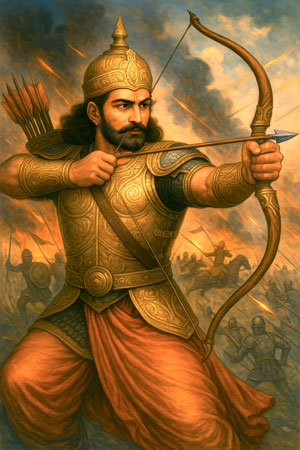 Arjun in the battle field of mahabharat